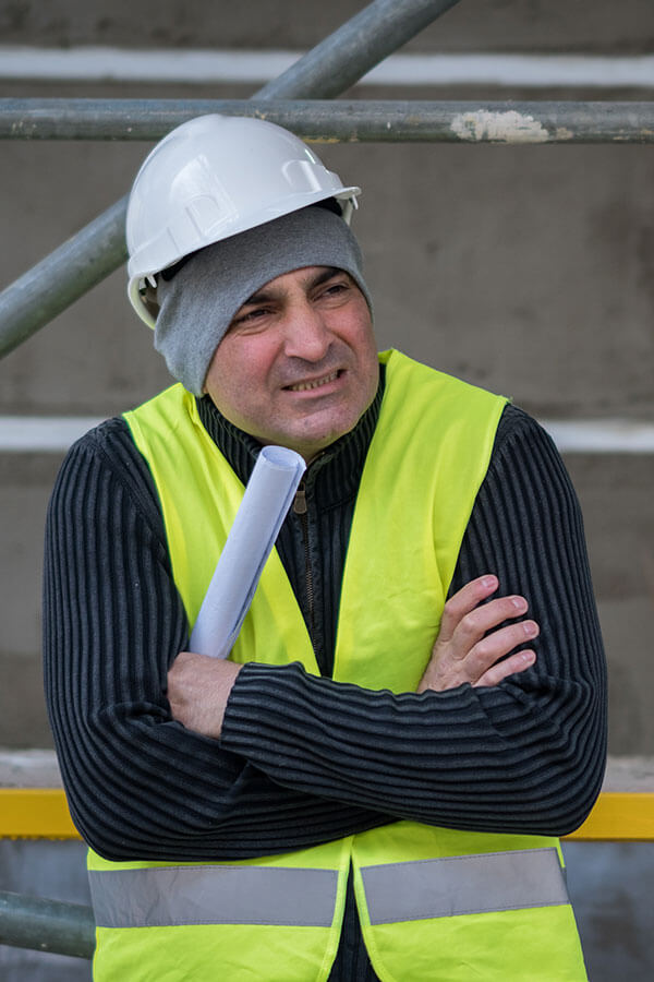 employee working in extreme cold conditions